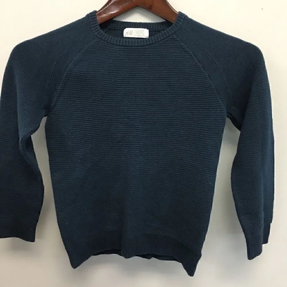 H&M | Boys Blue Cotton Ribbed Sweater | 6-8Y